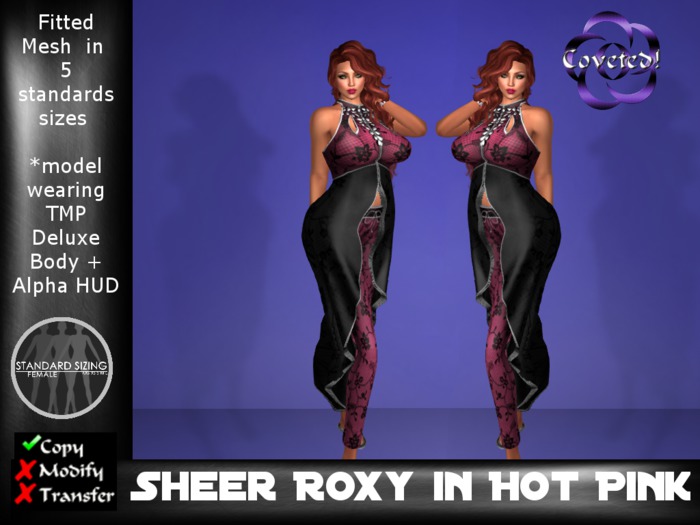 Sheer Roxy in Hot Pink Fitmesh