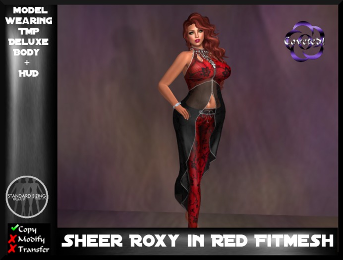 Sheer Roxy in Red Fitmesh