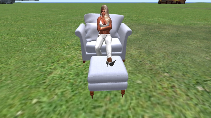 BABY BLUE CHAIR & POUFEE