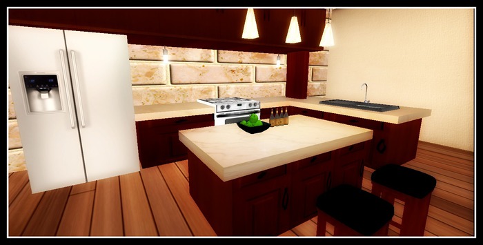 dark oak kitchen set