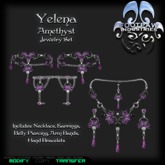 [FPI] Yelena Amethyst- Jewelry Set includes: Necklace, Earrings, Belly Piercing, Arm Bands & Hand Bracelets with ring