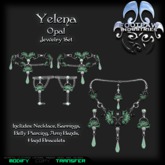 [FPI] Yelena Opal- Jewelry Set includes: Necklace, Earrings, Belly Piercing, Arm Bands & Hand Bracelets with ring