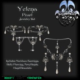 [FPI] Yelena Pearl- Jewelry Set includes: Necklace, Earrings, Belly Piercing, Arm Bands & Hand Bracelets with ring