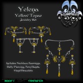 [FPI] Yelena Yellow Topaz- Jewelry Set has: Necklace, Earrings, Belly Piercing, Arm Bands & Hand Bracelets with ring