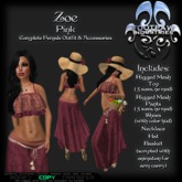 [FPI] Zoe Pink - Flowing Pants Outfit with Strapy Shoes, Hat, Basket & Necklace