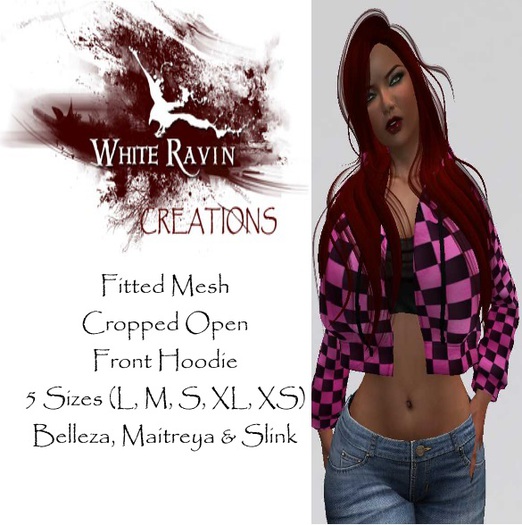 White Ravin Creations - Pink Racer Open Front Hoodie with top