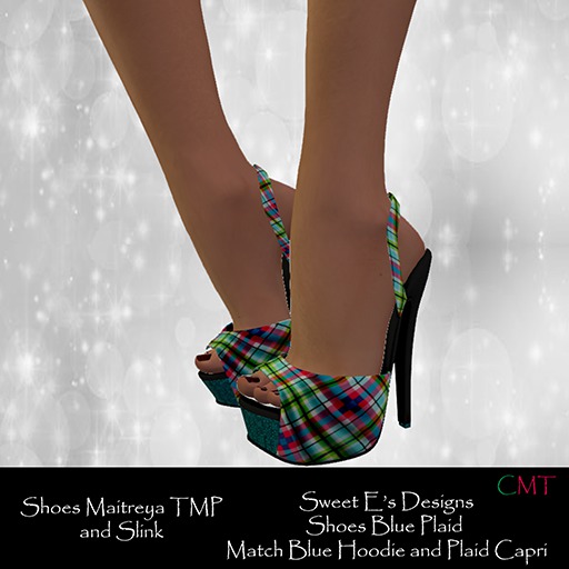 Second Life Marketplace Sweet E's Blue Plaid Shoes