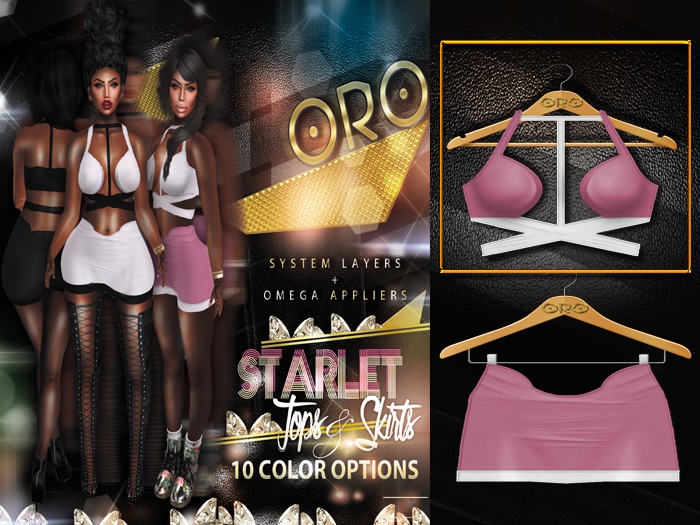 ORO - Starlet Top - White/Pink