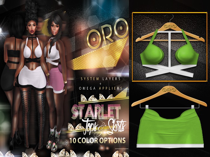 ORO - Starlet Top - White/Lime