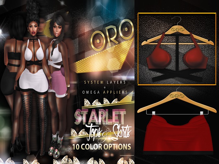 .ORO. Starlet Top - Black/Red -Shopping Hud (WEAR)