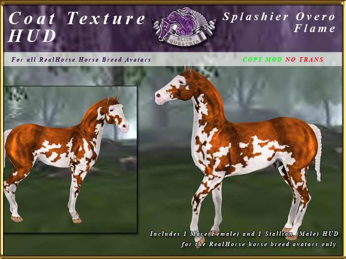 *E* RealHorse Coat Texture HUD [BOXED]  Splashier Flame