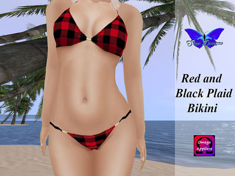 black red bikini
