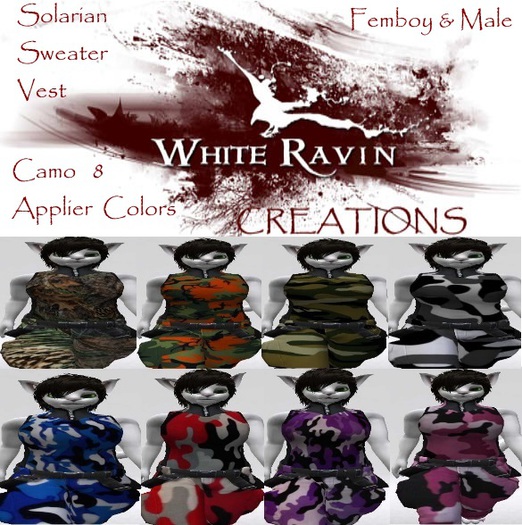 White Ravin Creations - Camo Sweater Vest Applier