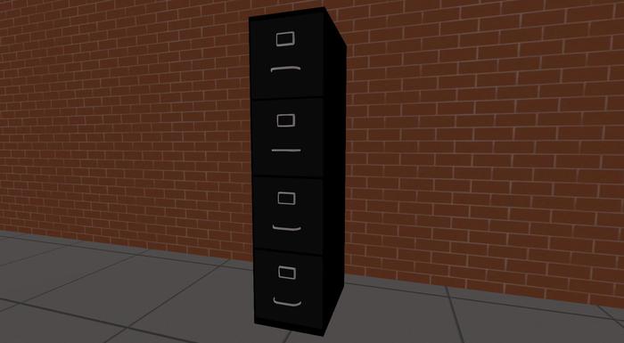 Mesh Office File Cabinet - 2 Prims