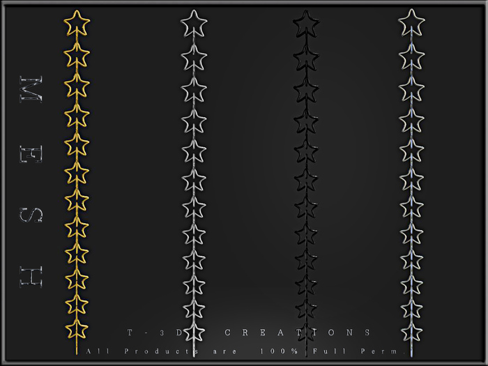 T-3D Creations [ Star Chain 24 Rings ] Micro and Regular Mesh - Full Perm -