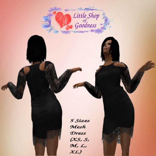 Little Black Dress, lacy, cut-out shoulders