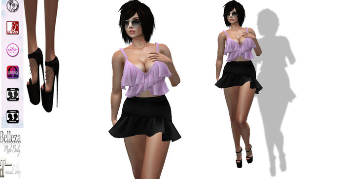 FIRU_FITMESH_OUTFITS PINK_black_SHOES_PANT AND BLOUSE