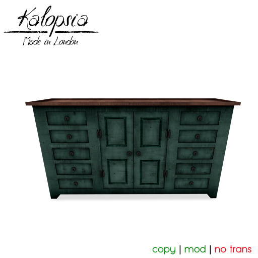 Second Life Marketplace - - Kalopsia - Alpine Sideboard - Petroleum