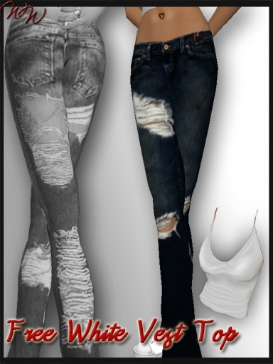 WW - Ladies Jeans - Dark Blue (Ripped)