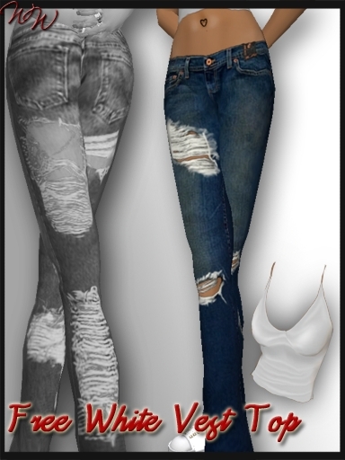 WW - Ladies Jeans - Blue (Ripped)