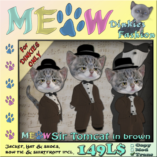 MEOW - Dinkies Sir Tomcat in brown
