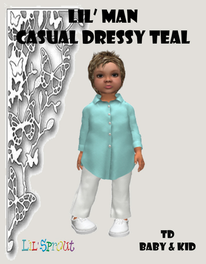 LIL' MAN CASUAL DRESSY TEAL BOXED (Wear to unpack)