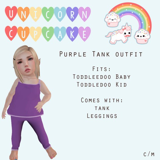 Unicorn Cupcake-Purple Tank Outfit
