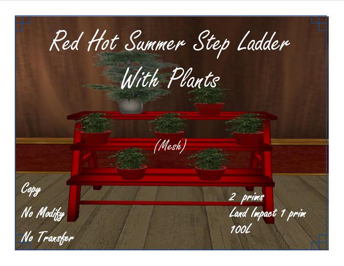 Red Hot Summer Step Ladder with Plants