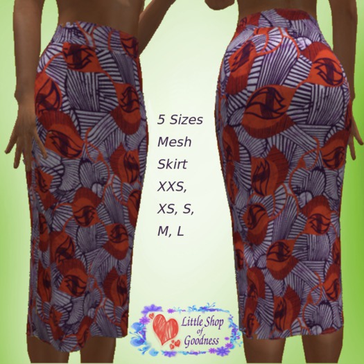 Patterned pencil skirt, knee length MESH