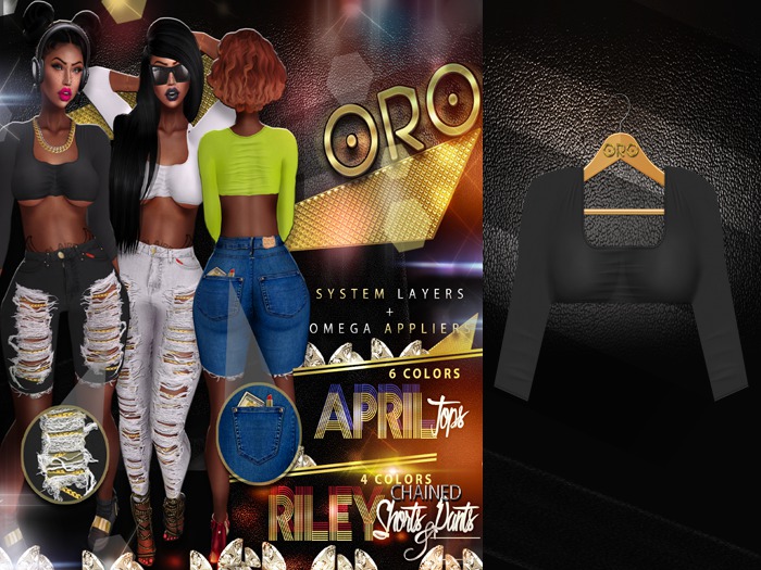 .ORO. April Top - Black Noir (wear)