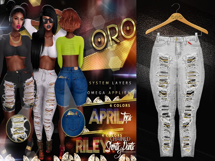 .ORO. Riley Jeans - Grey Denim (wear)