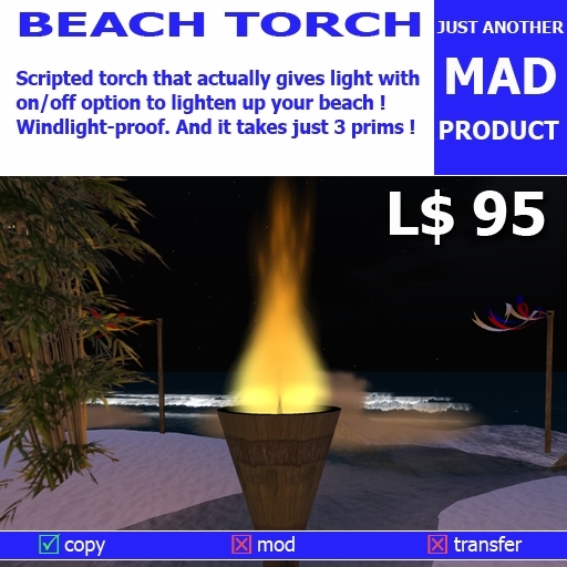 BeachBonanza MAD Bamboo Beach Torch [packed]