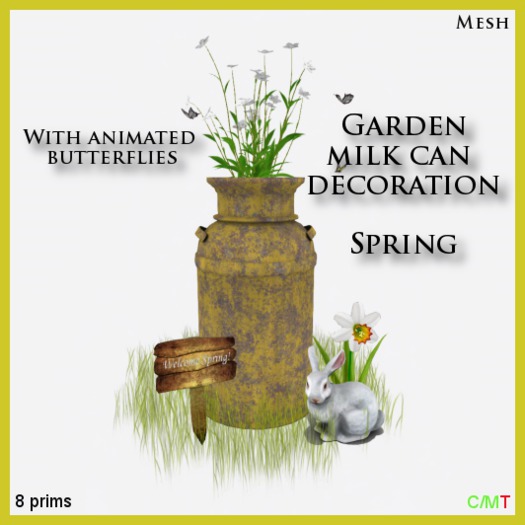 Garden milk can decoration - Spring Boxed