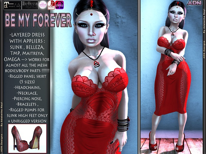 [ADN] BE MY FOREVER (APLLIERS = SLINK  BELLEZA MAITREYA  TheMeshProject installer TMP )