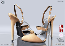 !Rebel Hope - Tia Mesh Stiletto Heels Gold