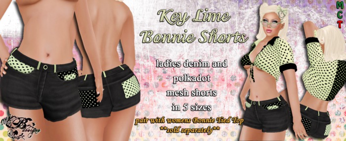 {Ms. B. Designs} Bonnie Shorts Key Lime