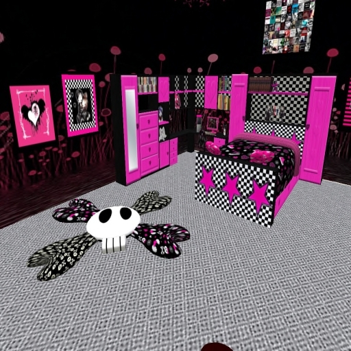 Second Life Marketplace Emo Girl Bedroom posed
