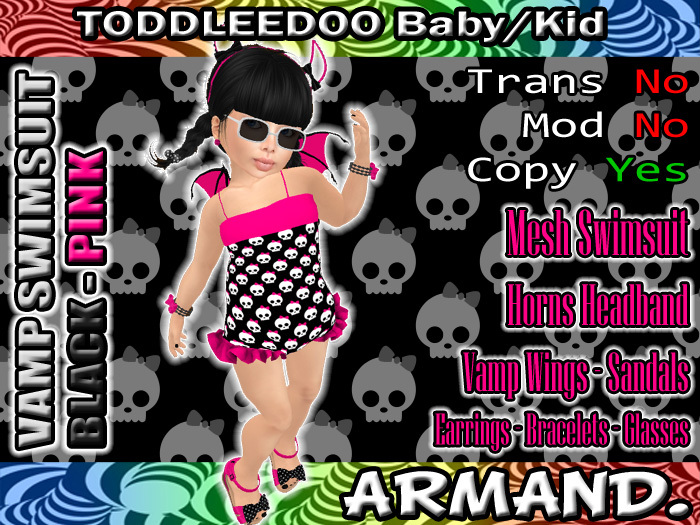 --ARMAND-- VAMP SWIMSUIT - BLACK-PINK