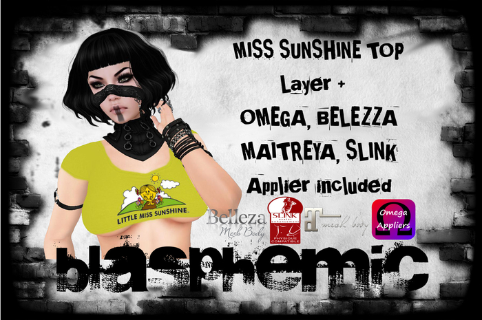 BLASPHEMIC - Lil Miss Sunshine Top (boxed)