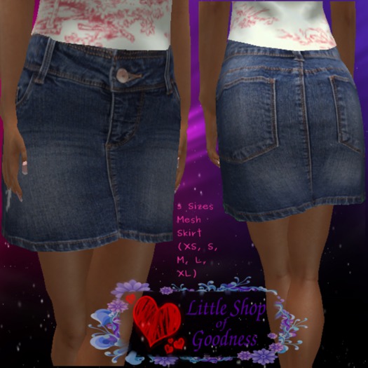 Denim Miniskirt Blue Mesh DEMO