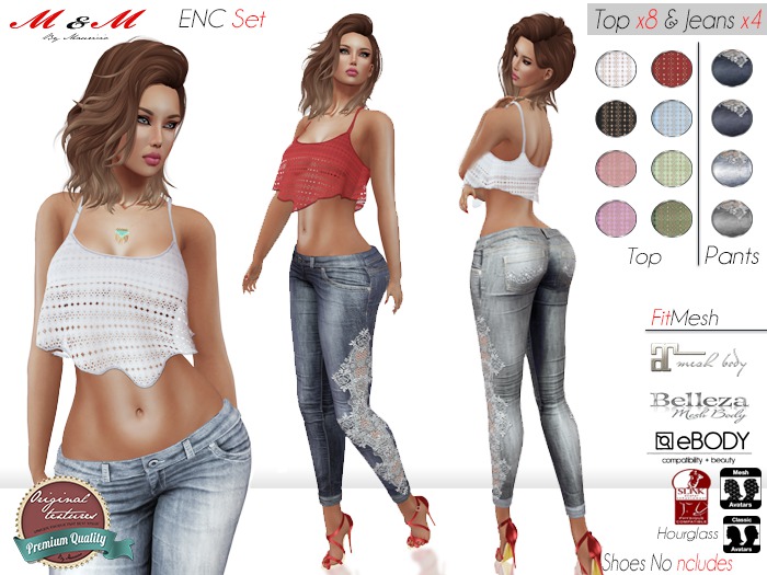 M&M+ENC Top & Jeans Set+ FitMesh (UPDATE TONE SKIN)