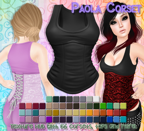 [Syn] Paola Corset (Texture HUD, Fitted for Physique, Freya, Isis & Venus, materials enabled)