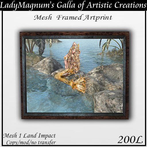 LadyMs Mesh Framed Artprint - Basking on The Rocks