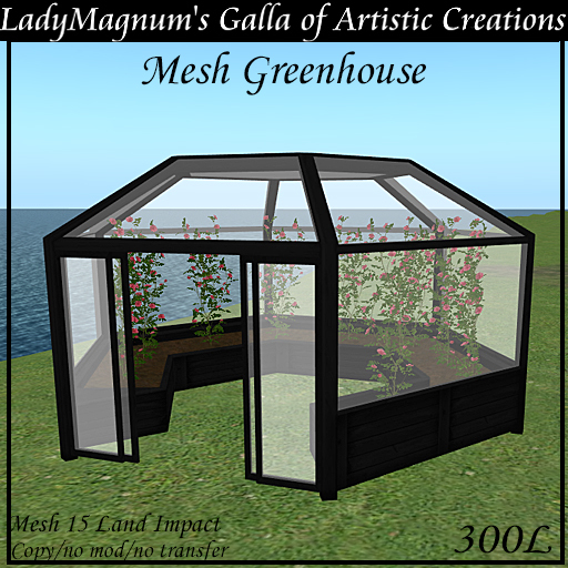 LadyM's Mesh Greenhouse - Pink Roses - Black