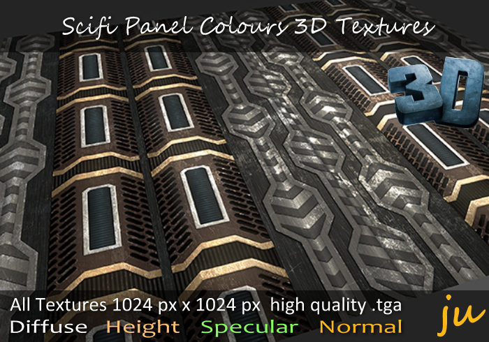 JU Scifi Panel Colours 3D Textures Full Perm