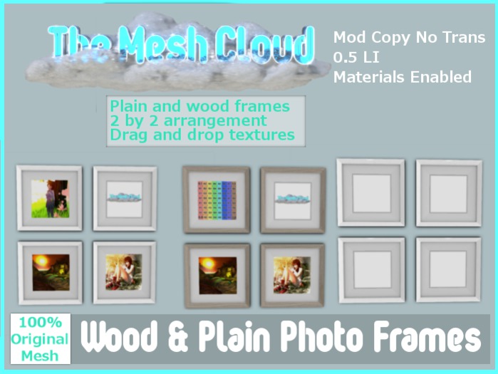 [TMC] Mesh Wall Picture Frames  Wood and Plain Copy