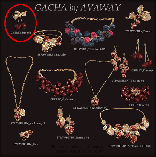 *AvaWay*_Cherry_Brooch