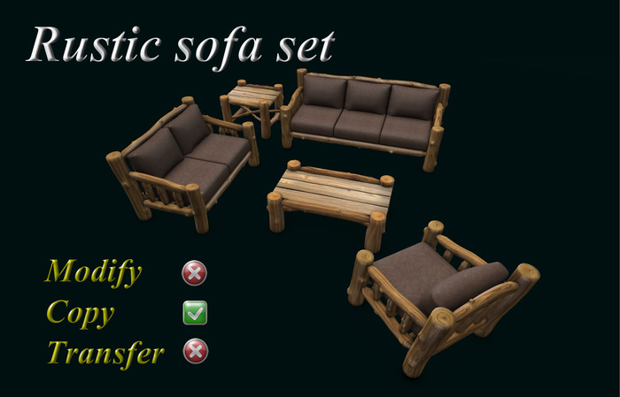 Rustic sofa set