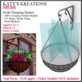 FULL PERM MESH Wrought Iron Hanging Basket - HEIDI, Mesh Wrought Iron Planter, Hanging Planter