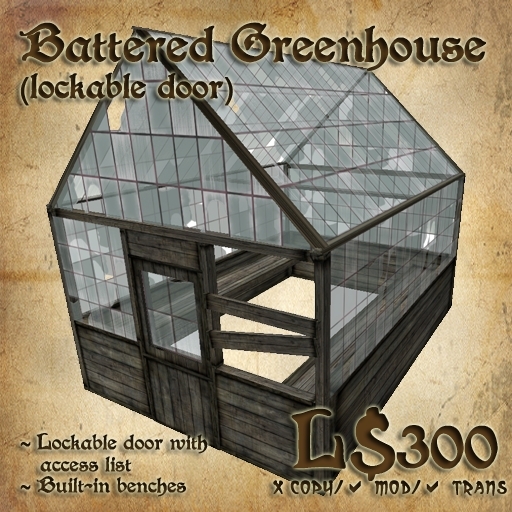 Shade - Battered Greenhouse (lockable door)